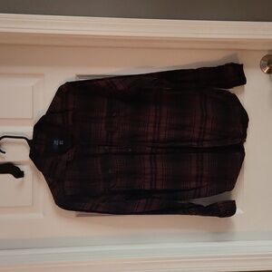 George | Brown & Black Plaid Flannel Button Down Shirt - Size S (34-36) | HTF